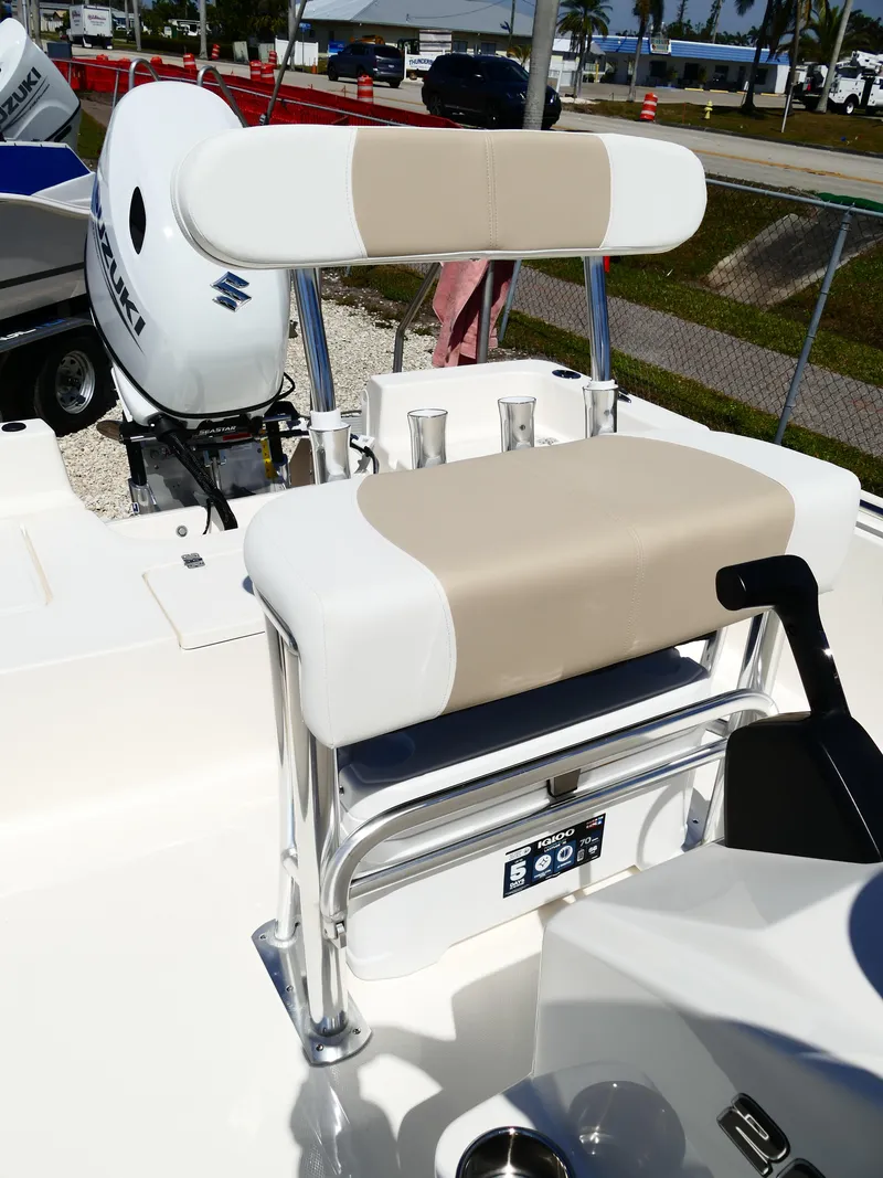 Slide: The Image of Bulls Bay 2000 boat storage compartment, 2025 model, open lid, white interior. - 22