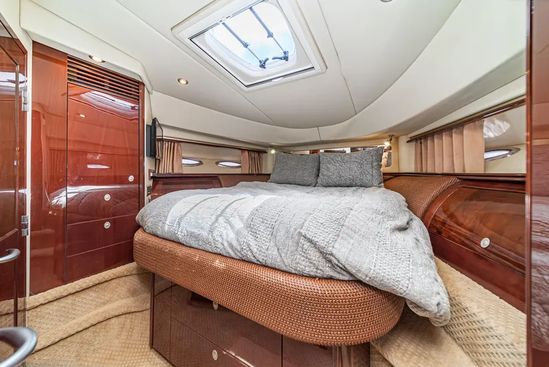 Slide: The Image of Luxurious bedroom interior of 2008 Sea Ray 58 Sedan Bridge yacht. - 35