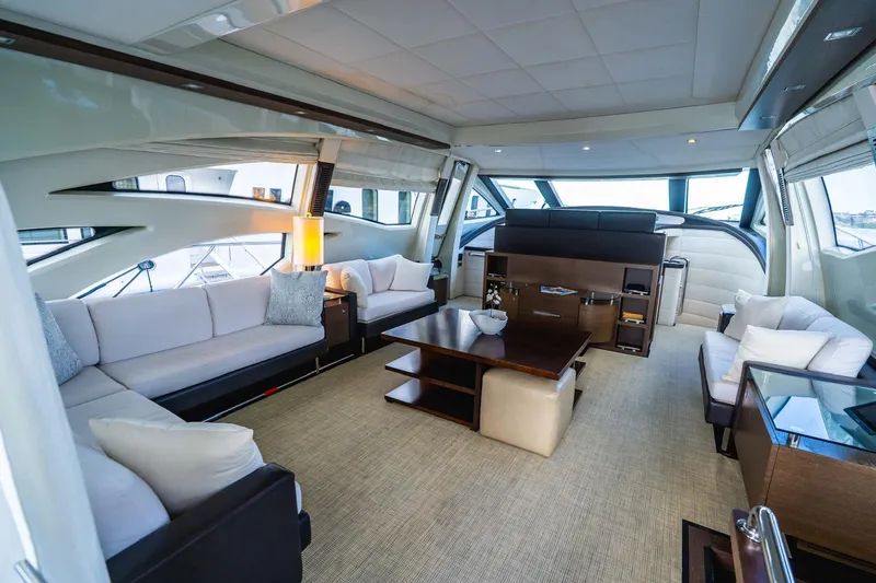 Slide: The Image of Luxurious interior of 2010 Azimut 86S yacht with elegant seating and modern design. - 17