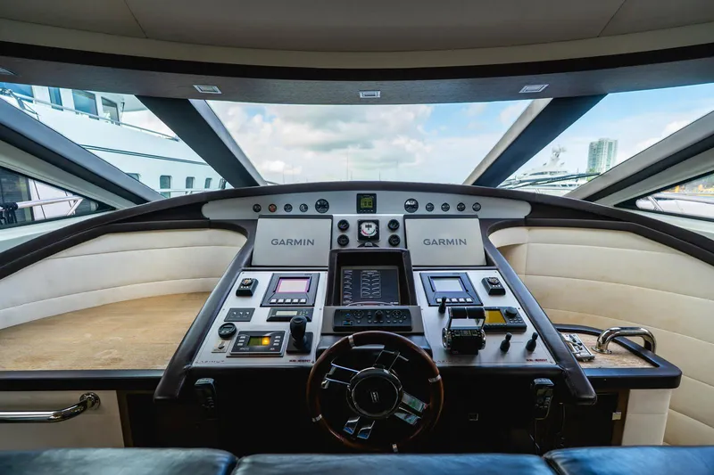 Slide: The Image of Cockpit of 2010 Azimut 86S yacht with Garmin navigation systems. - 7