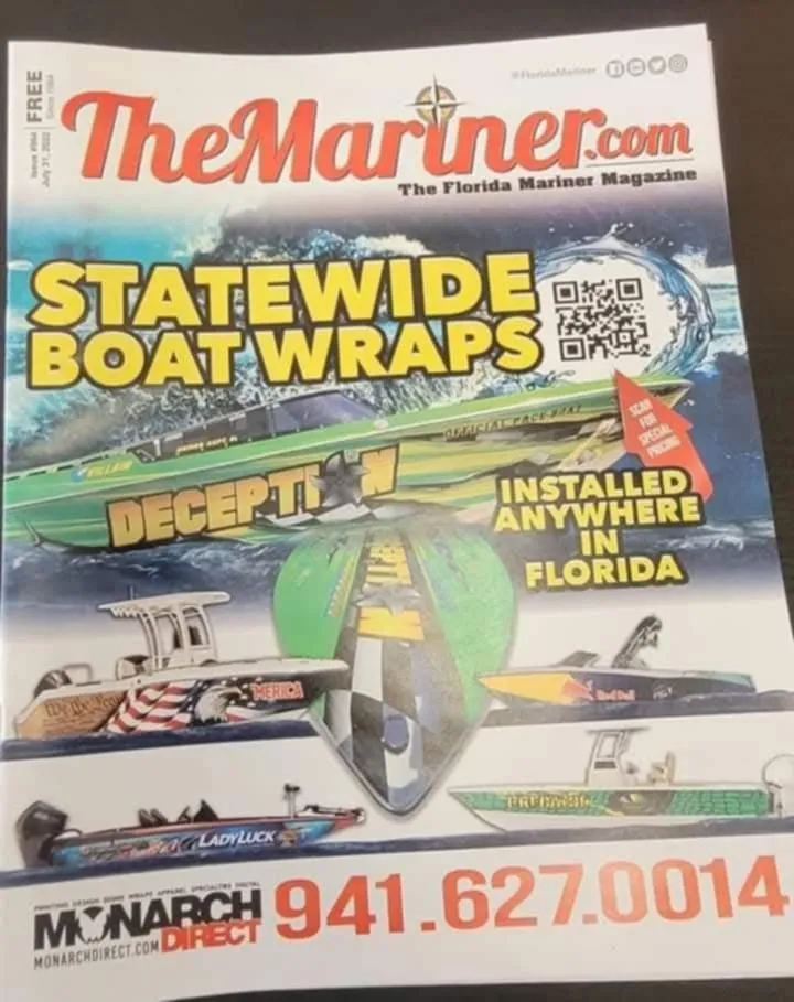 Slide: The Image of The Mariner magazine cover featuring statewide boat wraps advertisement, Florida installation. - 5