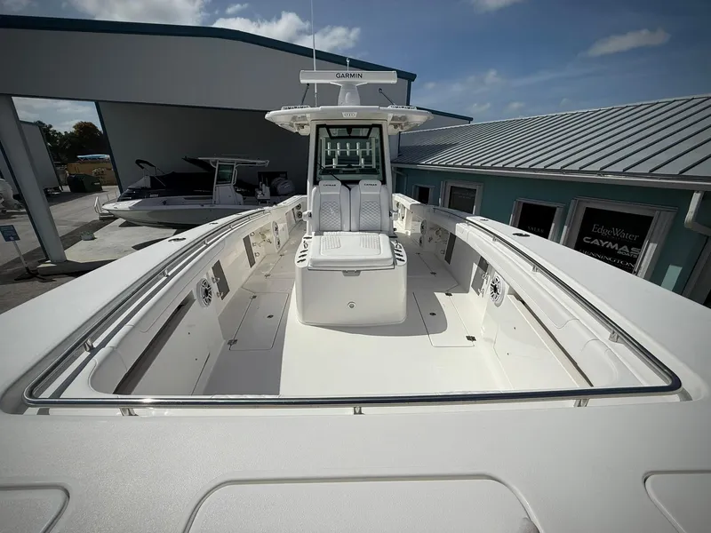 Slide: The Image of 2025 Caymas 34 CT boat with spacious deck and modern design. - 30
