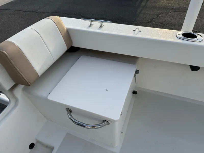 Slide: The Image of 2017 Parker 1801 Center Console boat interior with seating and storage. - 6