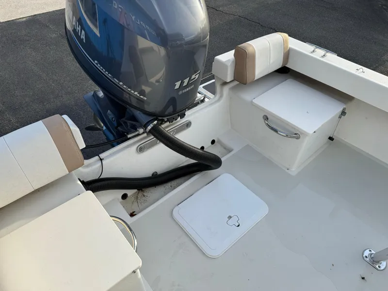 Slide: The Image of 2017 Parker 1801 Center Console boat with Yamaha 115 engine, rear seating area. - 9