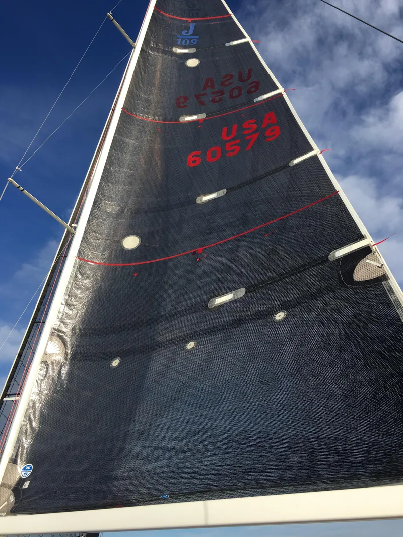 Slide: The Image of Sail of 2003 J Boats J/109 against a blue sky. - 5