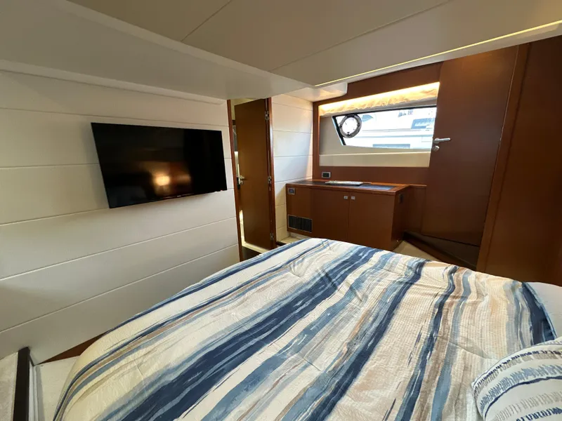 Slide: The Image of Luxurious cabin interior of 2015 Prestige 500 S yacht with modern amenities. - 37