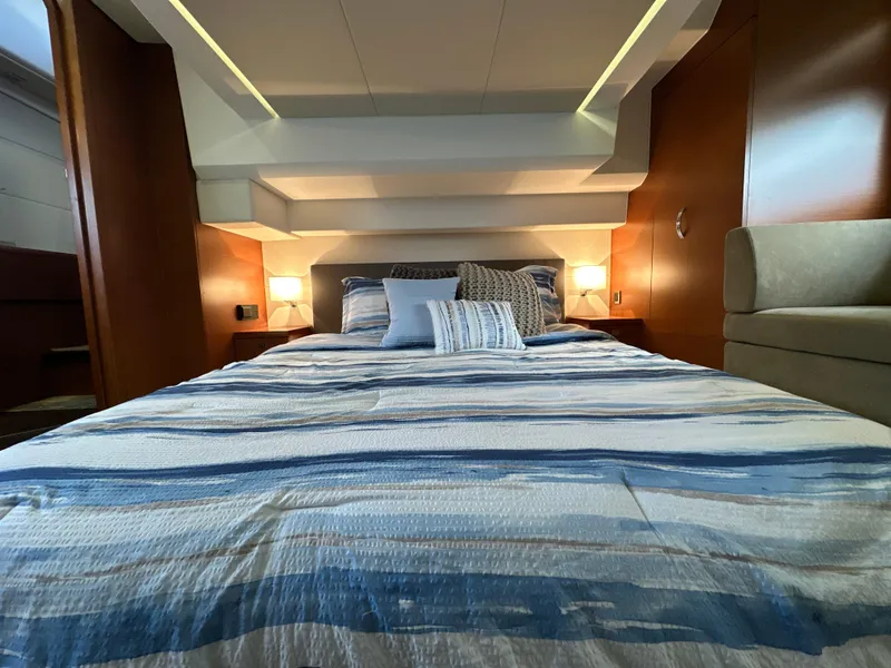 Slide: The Image of Luxurious bedroom interior of 2015 Prestige 500 S yacht with modern design. - 38