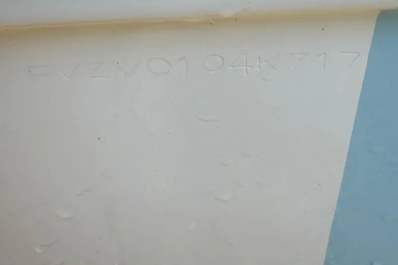 Slide: The Image of Hull identification number on Avenger AV24 boat, 2017 model. - 20