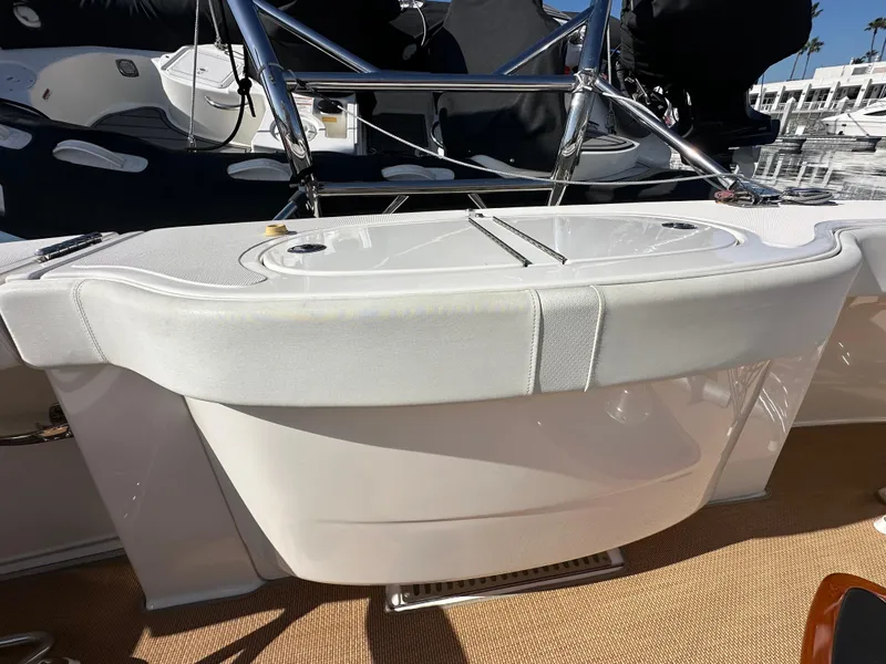 Slide: The Image of 2013 Tiara Yachts 3900 Open, sleek deck design with modern fittings. - 24