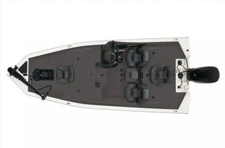 Slide: The Image of 2025 Tracker Pro Team 175 TXW fishing boat, top view, spacious seating, modern design. - 5