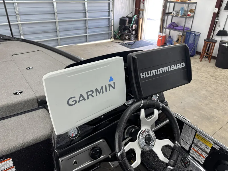 Slide: The Image of Dashboard of 2023 Nitro Z20 Pro with Garmin and Humminbird displays. - 19