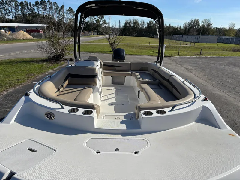 Slide: The Image of 2021 Hurricane SS 201 boat with spacious seating and sleek design. - 14