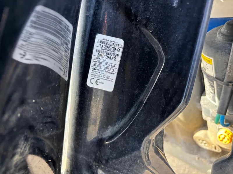 Slide: The Image of Label on 2021 Hurricane SS 201 engine compartment, showing specifications and compliance details. - 33