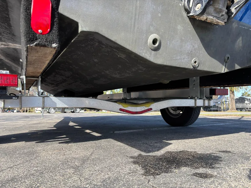Slide: The Image of Underneath view of a 2021 Hurricane SS 201 boat on a trailer. - 35