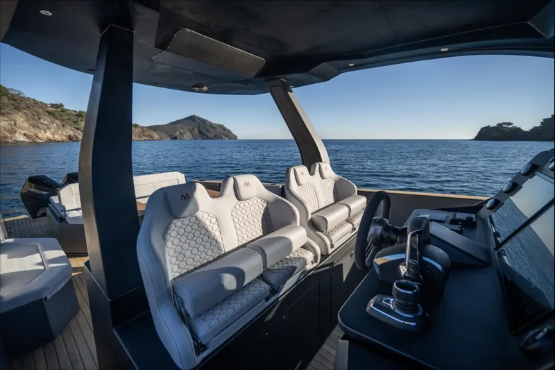 Slide: The Image of Luxurious 2025 Maxim Yachts MAX44R interior with sleek design and ocean view. - 20