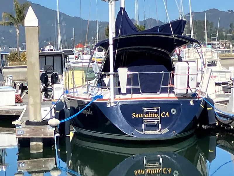 Slide: The Image of Sailboat docked in marina, Sabre 402, 1997 model, Sausalito, CA. - 26