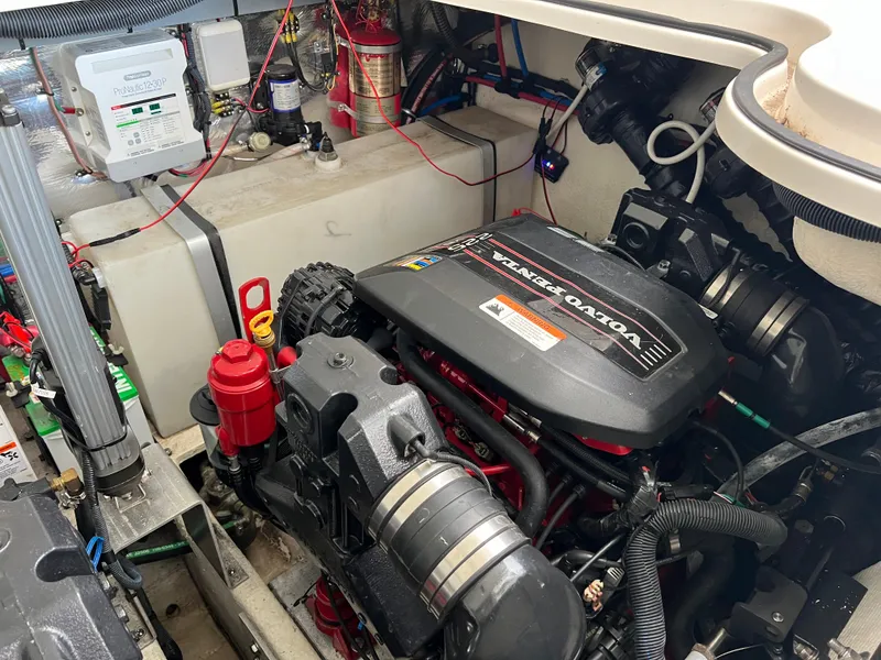 Slide: The Image of Engine compartment of a 2013 Regal 30 Express boat with Volvo Penta motor. - 39