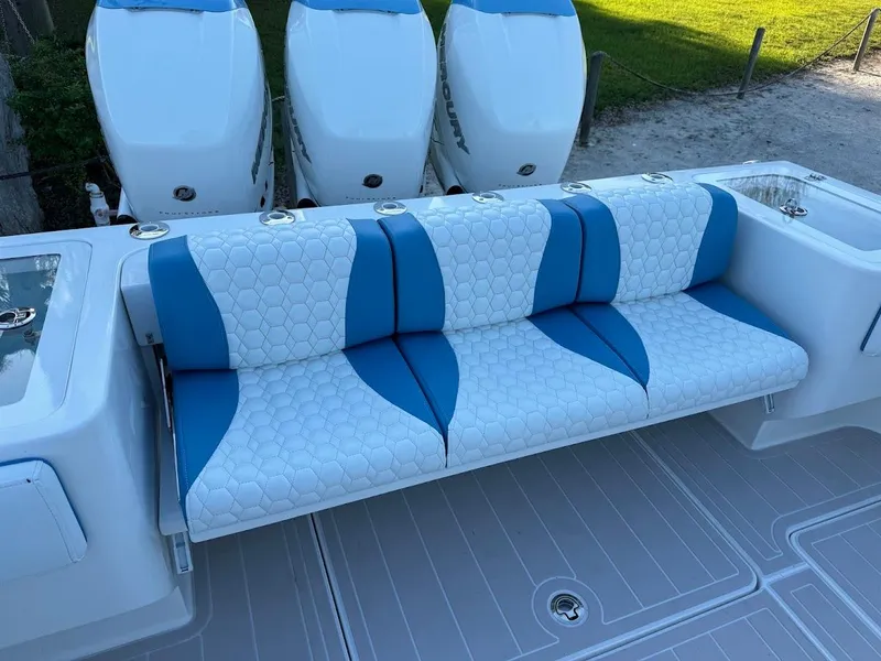 Slide: The Image of Luxury seating on 2018 Concept 392 Family Edition boat with triple engines. - 34