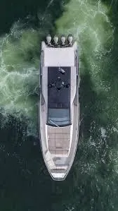 Slide: The Image of Aerial view of 2021 Azimut Verve 47 yacht cruising on water. - 36
