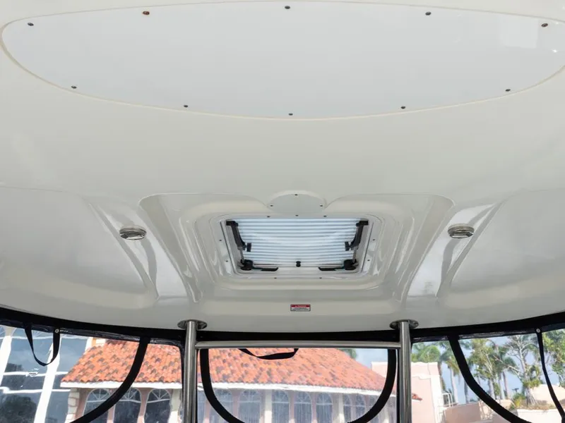 Slide: The Image of Ceiling view of 2005 Sea Ray 390 Sundancer boat with hatch and windows. - 14