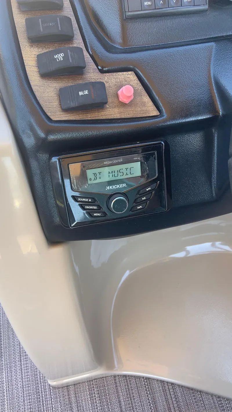 Slide: The Image of 2022 Veranda Relax VR22RC dashboard with control panel and digital display. - 20