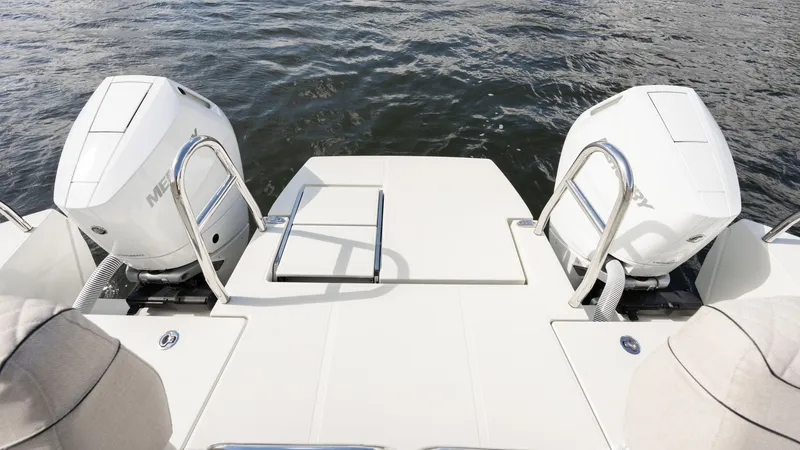 Slide: The Image of Catana YOT 41 (2025) boat with dual outboard motors on water. - 8