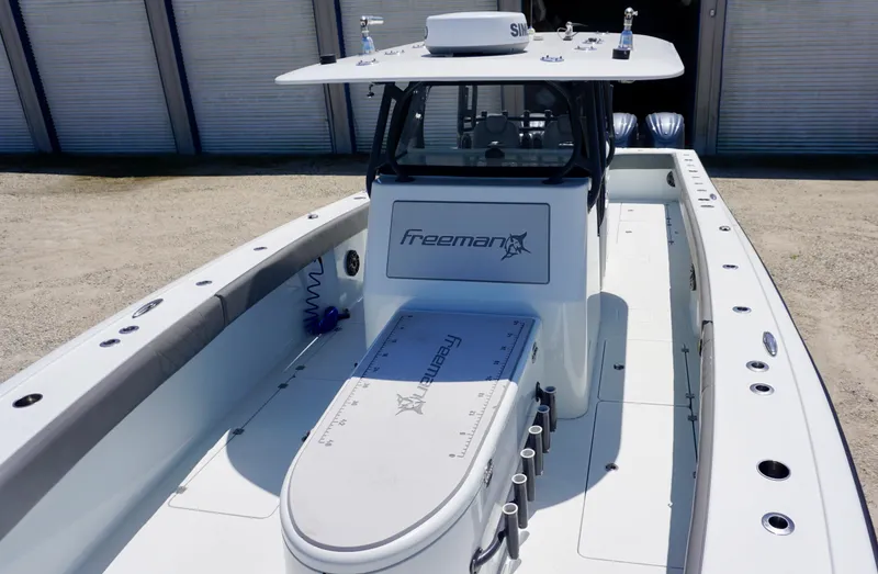 Slide: The Image of 2020 Freeman 37 VH boat with spacious deck and modern design. - 21