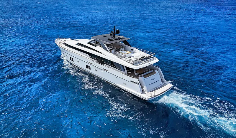 Slide: The Image of Sanlorenzo SL104 yacht cruising in clear blue waters, 2014 model. - 5