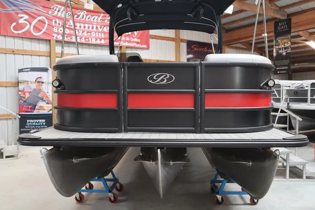 Slide: The Image of 2025 Bentley Pontoons Legacy 243 Swingback Ext. Triple Tube in showroom. - 37