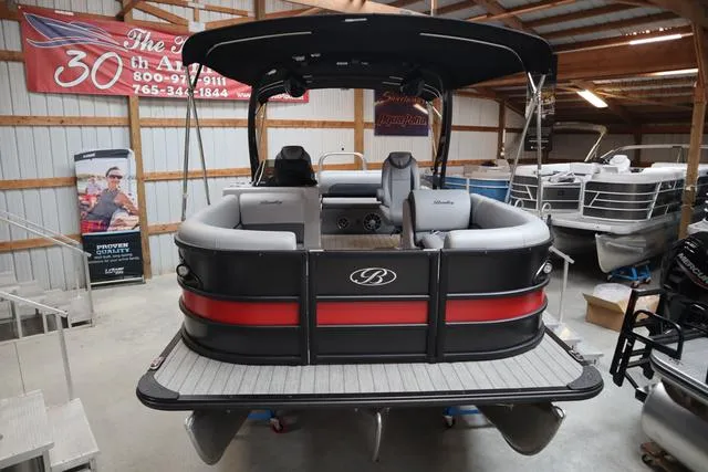 Slide: The Image of 2025 Bentley Pontoons Legacy 243 Swingback Ext. Triple Tube in showroom. - 38