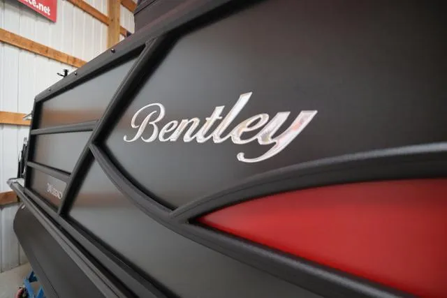 Slide: The Image of 2025 Bentley Pontoons Legacy 243 Swingback Ext. Triple Tube, sleek design detail. - 43