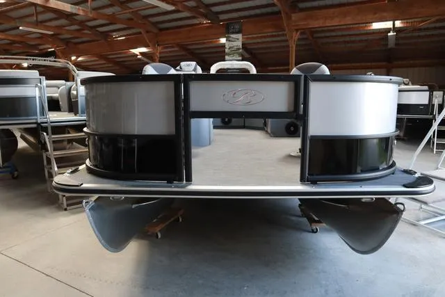 Slide: The Image of 2024 Bentley Pontoons Fish 200 4-Point in a warehouse setting. - 3