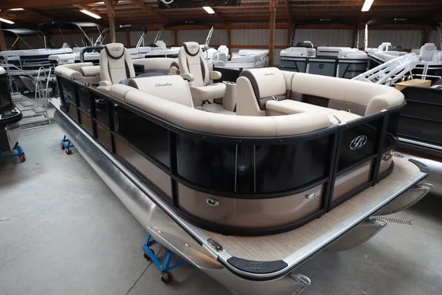 Slide: The Image of 2025 Bentley Pontoons Legacy 223 Navigator Sport Tube in showroom. - 3