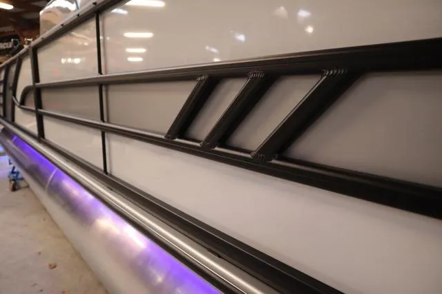 Slide: The Image of 2025 Bentley Pontoons Elite 253 Swingback, sleek design with illuminated triple tube package. - 48