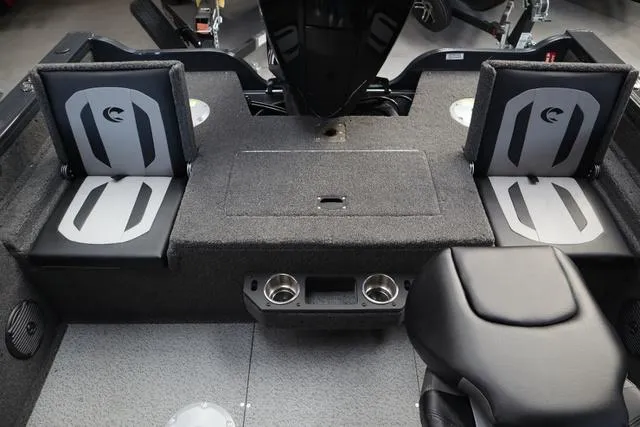 Slide: The Image of Interior of 2025 Crestliner 1850 Fish Hawk WT JS boat with seating and storage. - 5