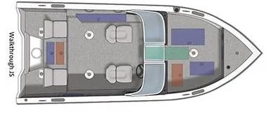 Slide: The Image of Top view of 2025 Crestliner 1850 Fish Hawk WT JS boat layout. - 22