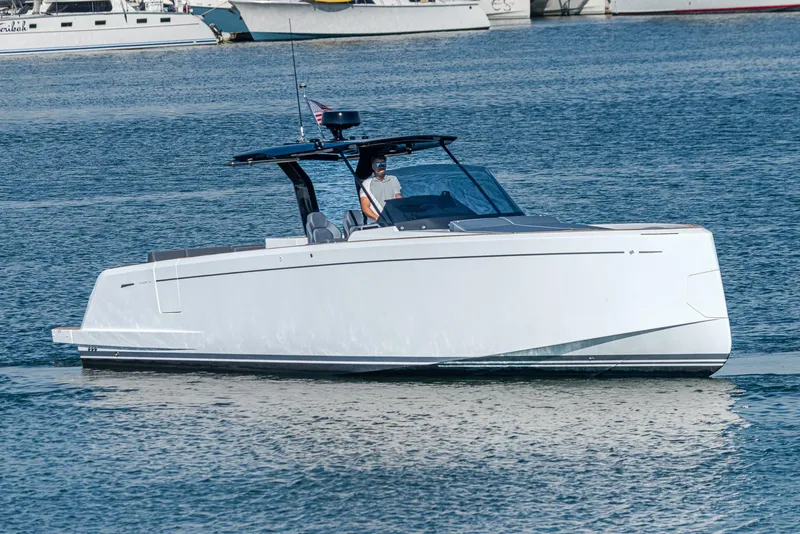 Slide: The Image of 2023 Pardo Yachts P38 cruising on calm waters. - 30