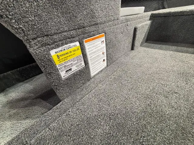 Slide: The Image of Interior of 2025 Crestliner 1850 Super Hawk WT JS boat with capacity label. - 9