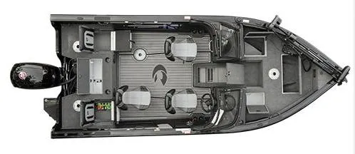 Slide: The Image of Top view of 2025 Crestliner 1750 Super Hawk WT JS boat, showcasing interior layout. - 24