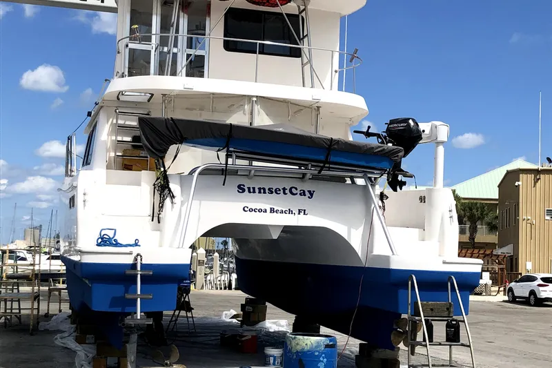 Slide: The Image of 2004 Endeavour Explorer 46 PowerCat docked at Cocoa Beach, FL. - 2