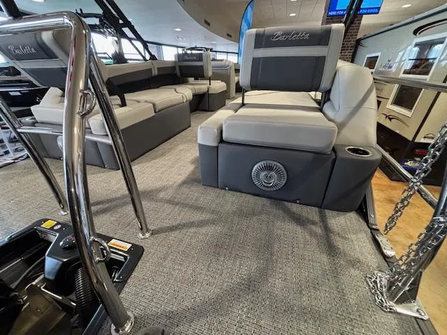 Slide: The Image of 2025 Barletta Cabrio 22M interior with plush seating and modern design. - 15
