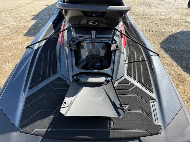 Slide: The Image of 2019 Yamaha WaveRunner SVHO with open storage compartment on a sunny day. - 7