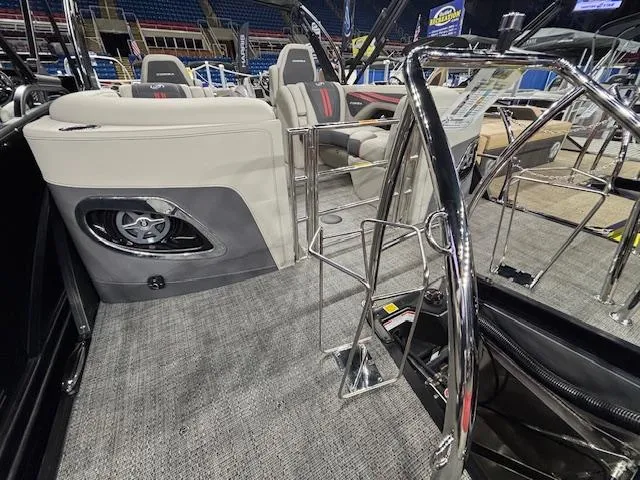 Slide: The Image of 2025 Barletta CORSA 23QC interior with luxurious seating and modern design. - 17