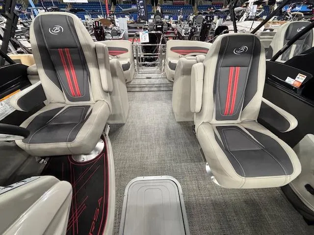 Slide: The Image of 2025 Barletta CORSA 23QC boat interior with stylish seating and modern design. - 8