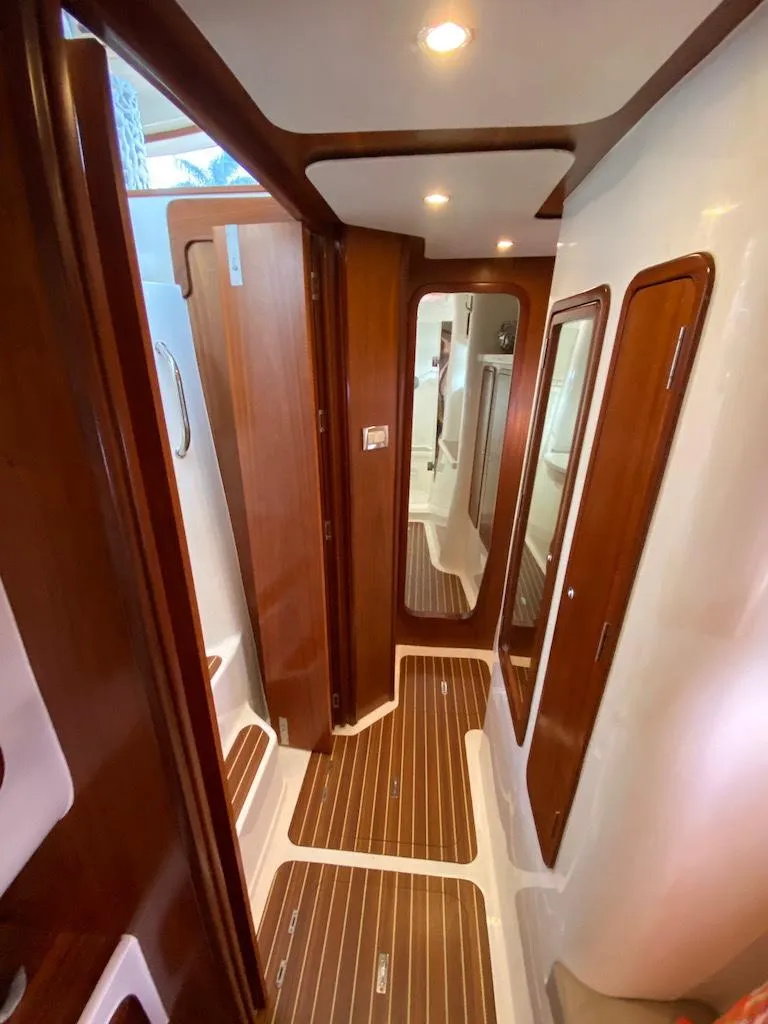 Slide: The Image of Interior of 2013 Africat PowerCat Sportfisher with wood accents and modern design. - 37