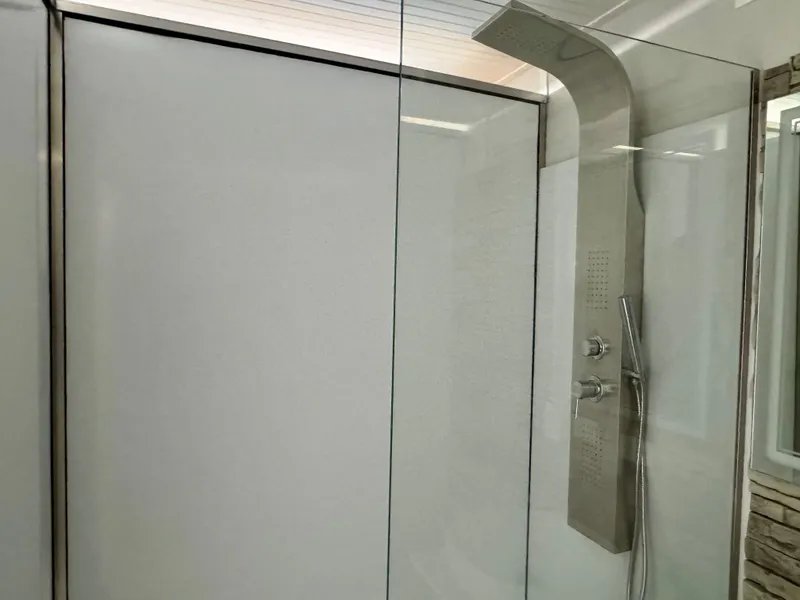 Slide: The Image of Modern Struktures MS 400 shower panel, sleek design, stainless steel finish, 2023 model. - 20