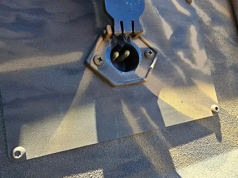 Slide: The Image of Close-up of a 2025 G3 Gator Tough 18 DK boat component. - 25