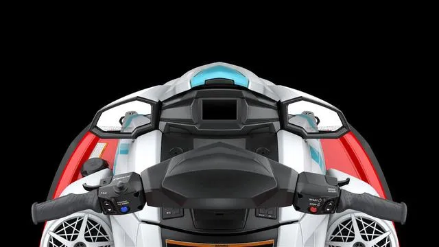 Slide: The Image of 2025 Yamaha Waverunners VX Limited dashboard with handlebars, sleek design, and advanced controls. - 15