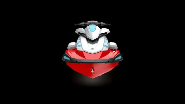 Slide: The Image of 2025 Yamaha Waverunner VX Limited, front view, red and white design, on black background. - 8