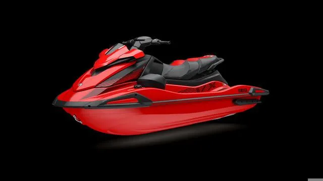 Slide: The Image of 2025 Yamaha Waverunner VX in vibrant red, sleek design on a black background. - 7
